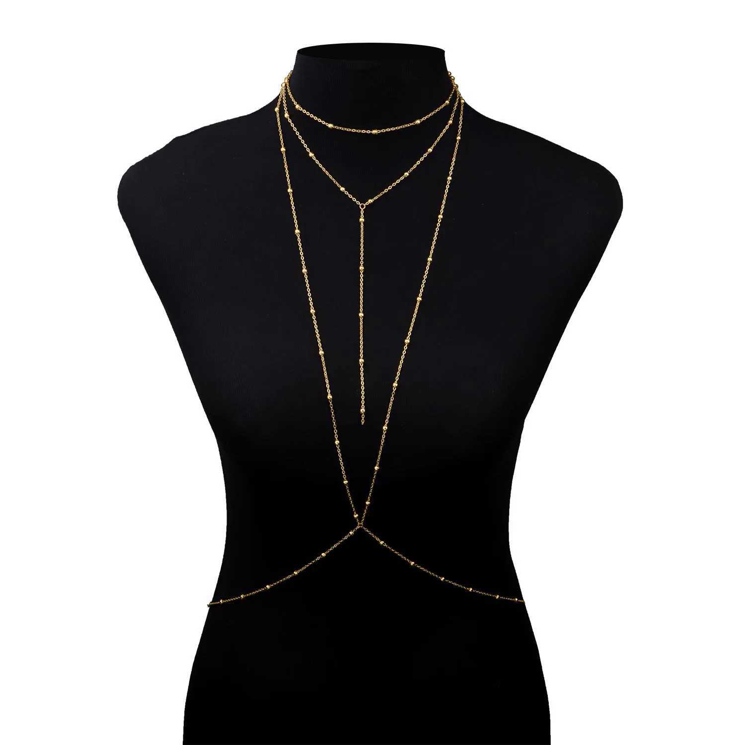 New Sexy Fashion Swimsuit Bra Body Chain Ladies Body Bead Chain Accories BD7016XJ250224