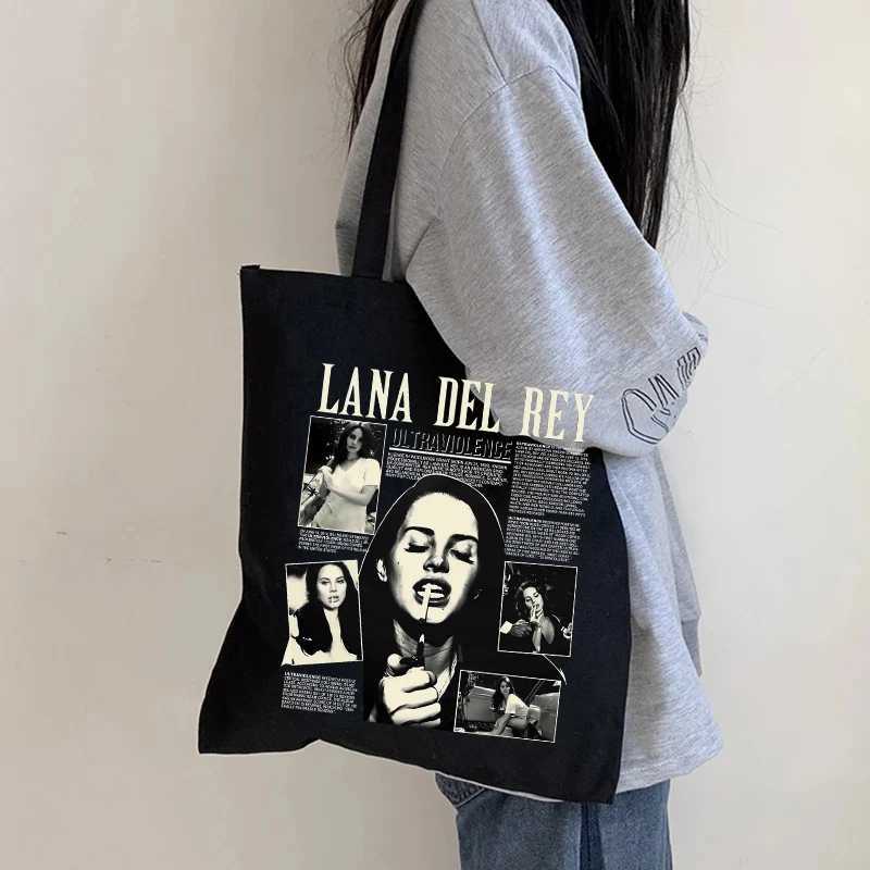 90s Lana Del Rey Ldr Shopping Bag Ecological Manga Handbag Harajuku Shopping Bag Womens Canvas Shoulder Bag Large Capacity Z250224