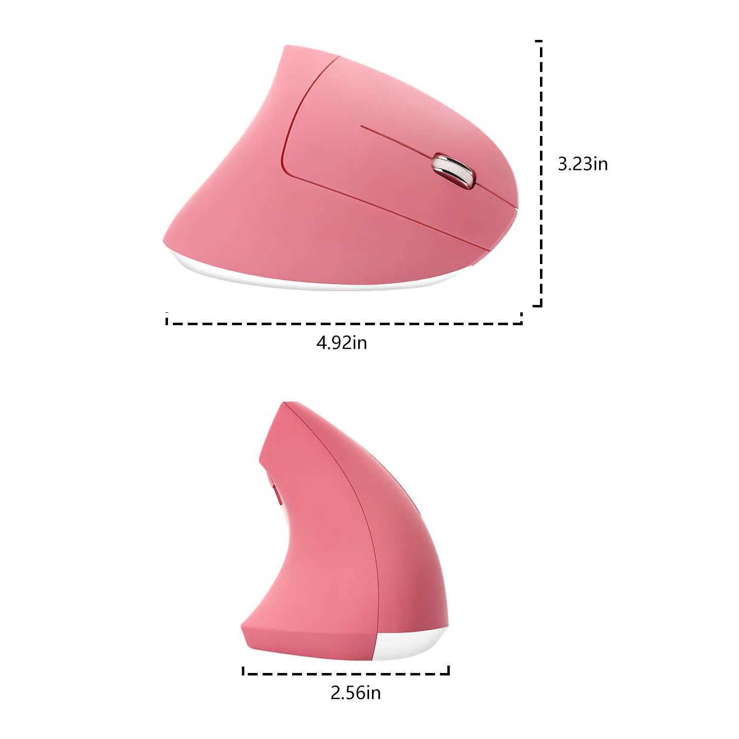 Pink Wireless Vertical Mouse Lightweight LED 800/1200/1600 DPI Adjustable Ergonomic Mice Wrist protection for PC Computer Laptop O250225