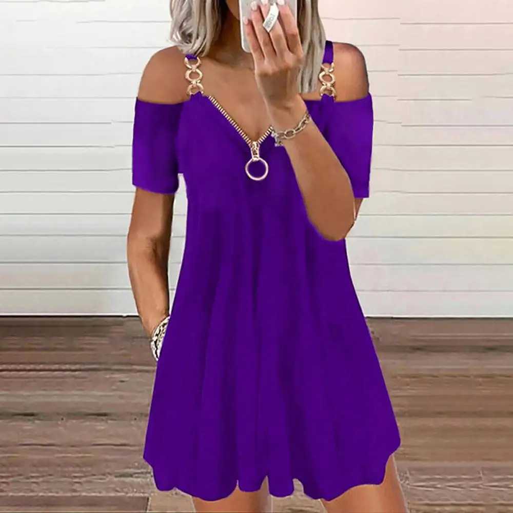 Casual Loose Sveless Dress for Women Clothing 2024 Summer Korean Fashion Slim Solid Vacation Beach Sexy Shorts Sundress M XXLXJ250224
