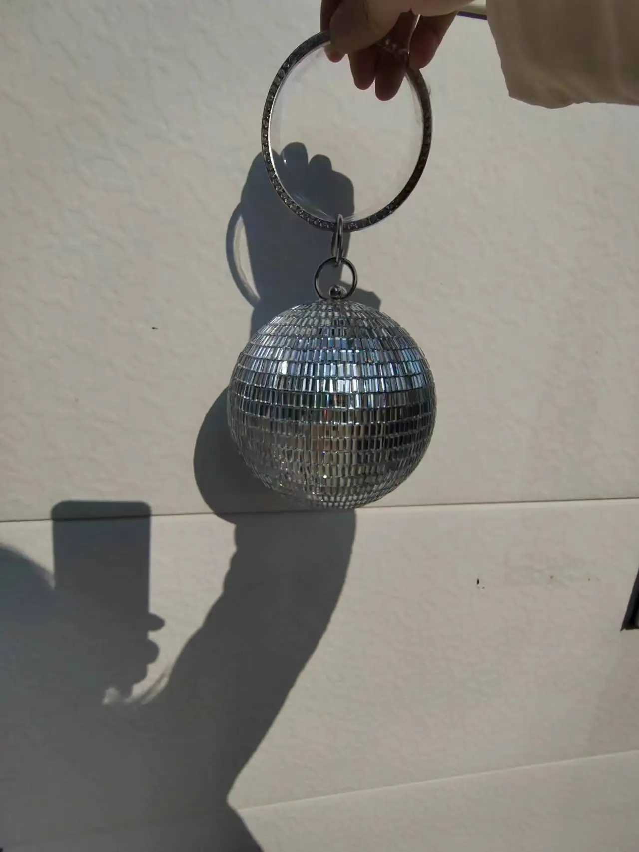 Purse Silver Disco Mirror Reflective Ball Small Party Purse Evening Bag Hand Bag For Women Party Z250225