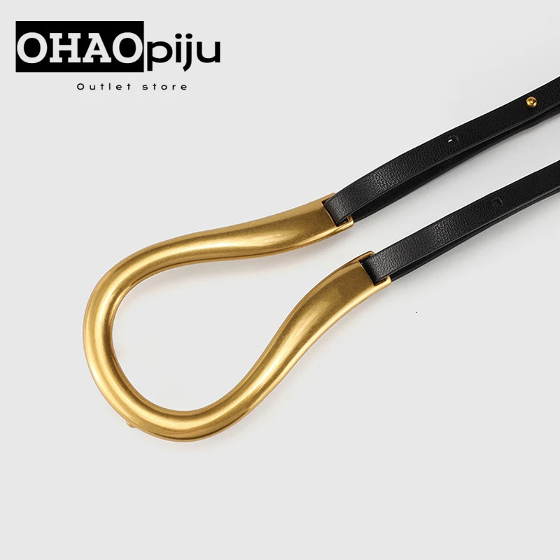 Genuine Leather Double Metal U Buckle Belt Cowhide Girdle High Quality Thin Belts Female Jeans Windbreaker Waistband 250221