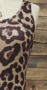 Spring and summer tank top dress sexy square neck waistband hip leopard print dressXJ250224