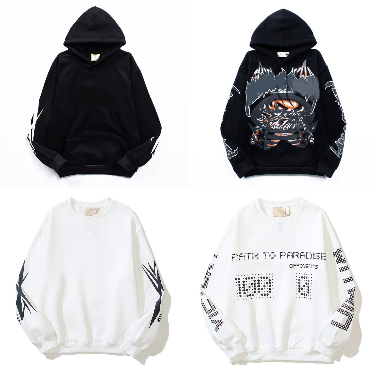 Hooded Y2K Harajuku Hip Hop Men's Loose Designer Urban Tracksuit Hoodies Pullover Sweatshirts Stranger Things