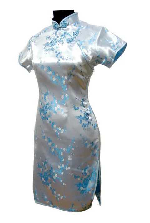 Black Traditional Chinese Women Qipao Dress Sexy Short Mini Cheongsam Handmade Button Flower Large Size 3XL 4XL 5XL 6XLXJ250224