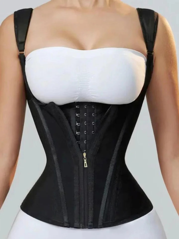 Body Shapewear Double Compression Waist Trainer Corset Adjustable Zipper and Hook-eyes Flat Belly Body Shaper 250224