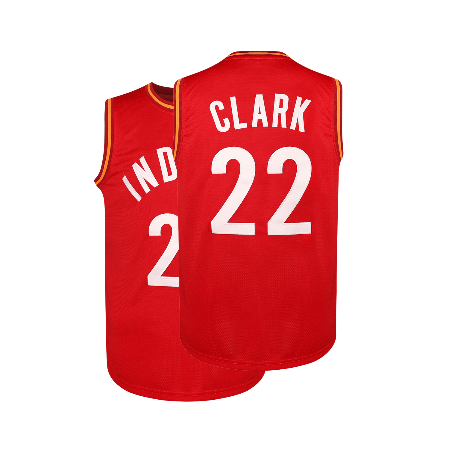 In Stock Men's 22 Red Basketball Jersey - Breathable Stretchy Sleeveless Sports Clark Jersey for Team Training, Competition Parties Embroidered S-XXXL