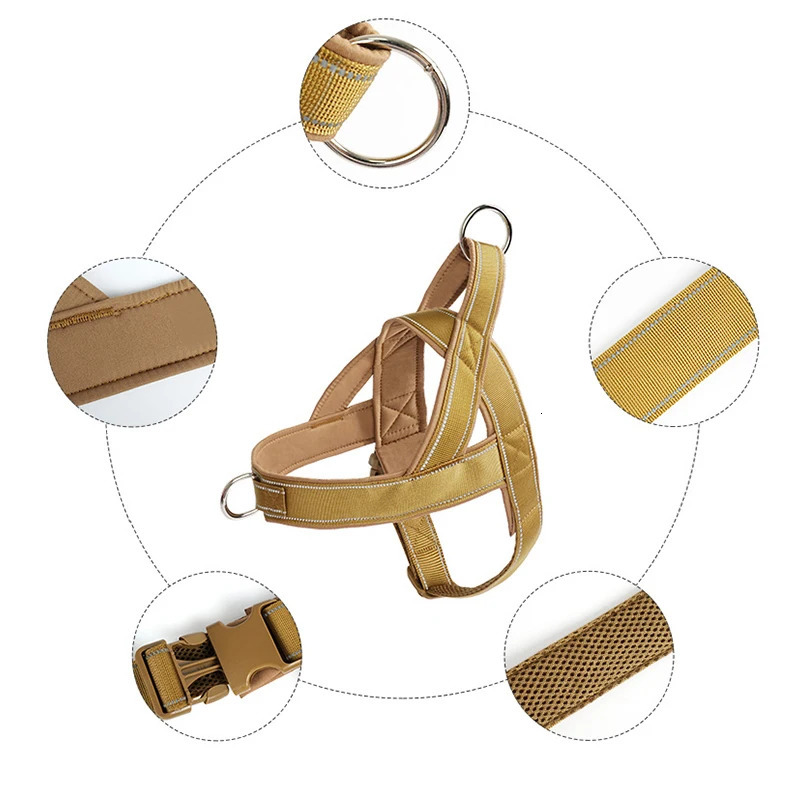 Dog Tactical Chest Harness Nylon Material Medium and Large Dog A7 Pet Chest Harness Dog Leash 250224