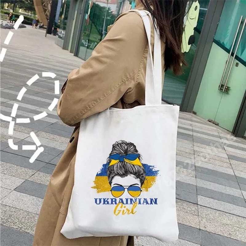Peace Sunflower Coat Arms Shoulder Bag Ukraine Flag Ukrainian Tryzub Patriotic Gift Shopper Harajuku Tote Shopping Bags Handbag Z250224