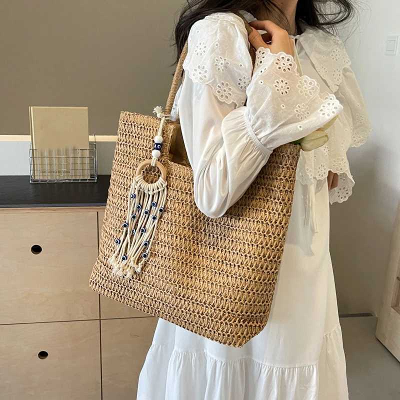 Large Beach Bag With Tassels Bohomian Straw Handbag Large Capacity Vocation Handbags Perfect For Beach Pool And Travel