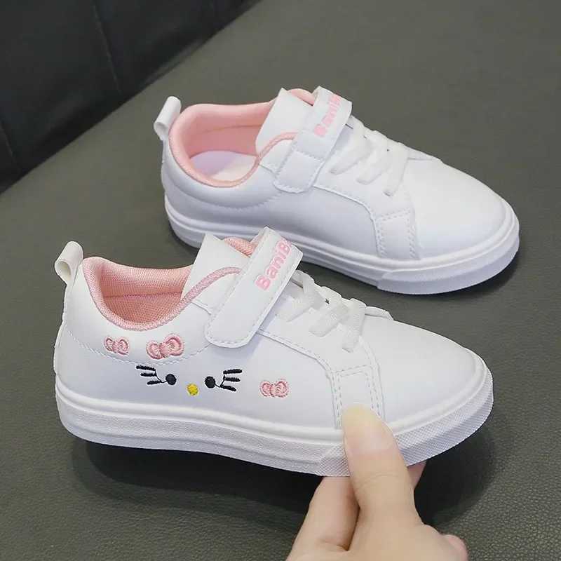 Four Seasons Children Casual Sport Running Anti-Slip Shoe Soft Sole Fashion Leather Kids Flat Sneakers Princess Girl Casual Shoe W250225