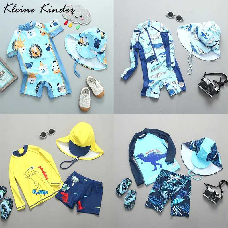 Baby Swimwear UPF50+ Rashguard Children Swimsuit Boy Cartoon Beach UV Bathing Suit Kids Summer Long Sleeve Surf Swimming Wear X250224