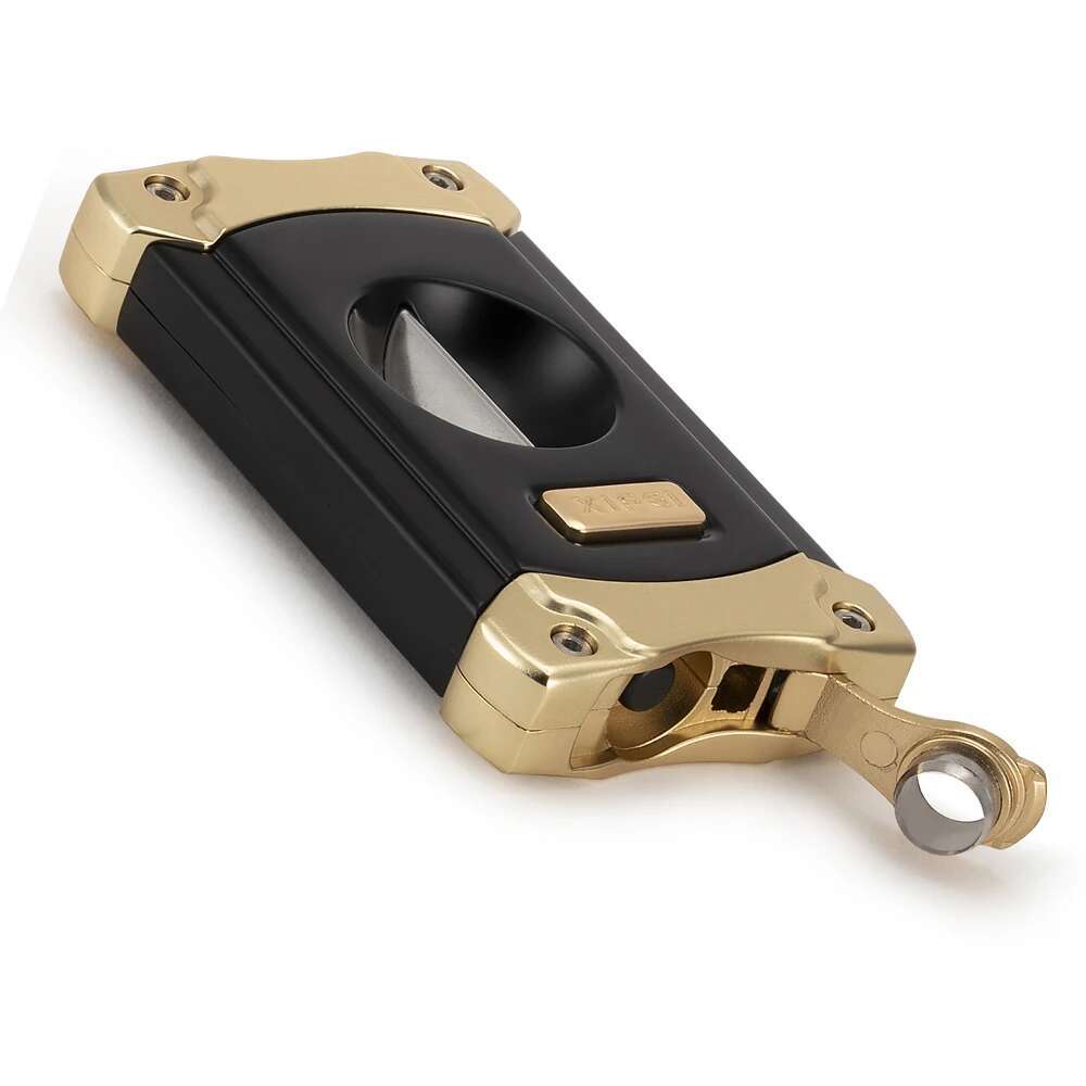 XIFEI Stainless Steel Cigar Cutter Built-In Hole Puncher V-Cut Tool With Gift Box Cigarette Scissors Accessories Smoking Tools