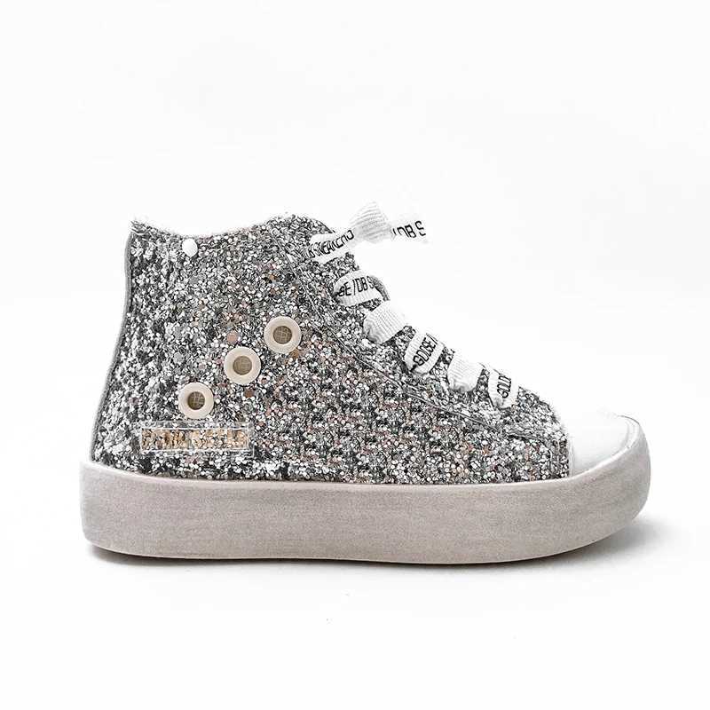 Brand High Top Dirty Sport Shoes for Kids 2024 Custom Designer Childrens Casual Shoes Girls CCDB Glitter Kids Star Sneakers X250224