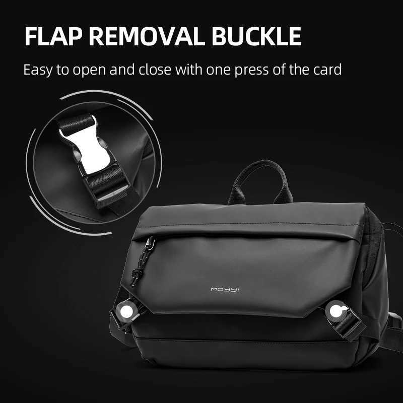 Mens flip side horizontal bag waterproof nylon messenger bag with iPad company unisex travel commuting bag Z250225