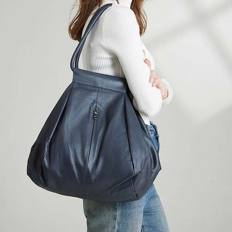 Slouchy Soft Cowhide Large Capacity Purses Handbags For Women 2024 Genuine Leather Shoulder Travel Bag Underarm Wrist Bags