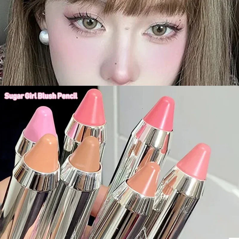 Blush Eyeshadow Pencil Cheek Eyes Base Contour Tint Blush Stick Korea Sweet Face Makeup Pink Peach Rouge Cream Pen Cosmetic 250224