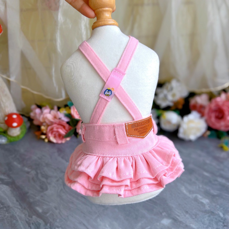 Designer Dog Jean Dress Fancy Pet Apparel Spring Summer Four Season Small Dogs Clothes