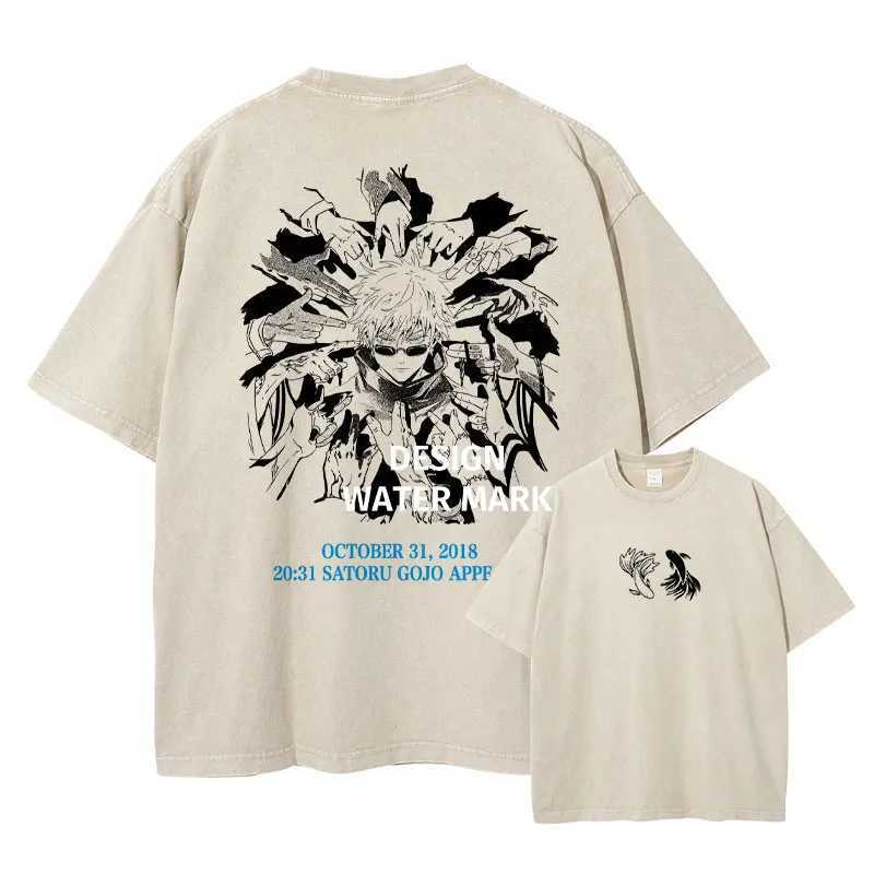 Anime J-Jujutsu K-Kaisen T Shirts Vintage Washed CHOSO T-shirt Oversized Short Slve Fushiguro Toji Sukuna Gojo Saturo Ts Men Y250225
