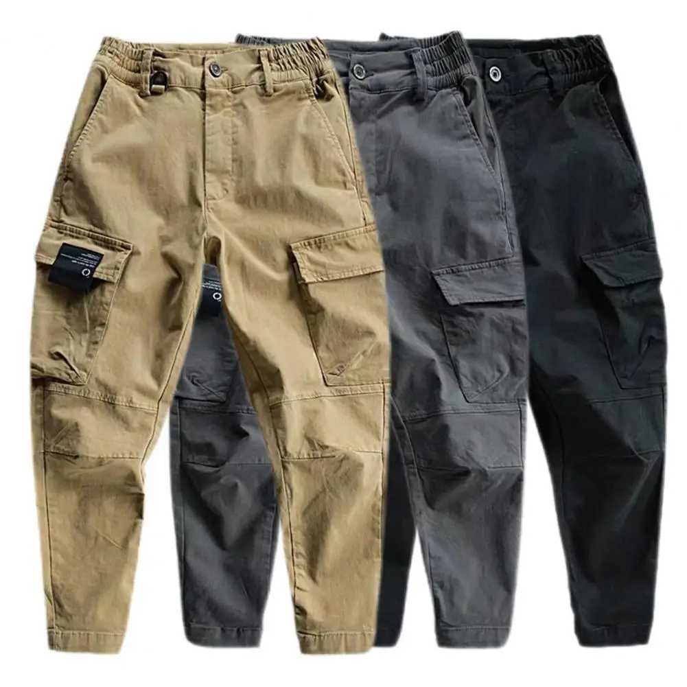 Men Cargo Pants Multi Pockets Sports Bunched Foot Pants Training Slacks Fitness Pants Mens Clothing Mens Pants W250225