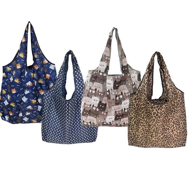 Large Reusable Shopping Bags Women Foldable Eco Tote Bag Female Girl Grocery Bags Foldable Shopper Bag Case Shoulder Bags Z250224