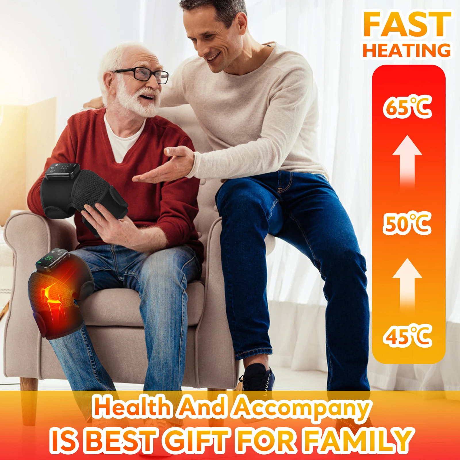 Thermal Knee Pad Eletric Knee Temperature Massager Leg Joint Brace Heating Vibration Massage 3 In 1 Elbow Shoulder Support 250222