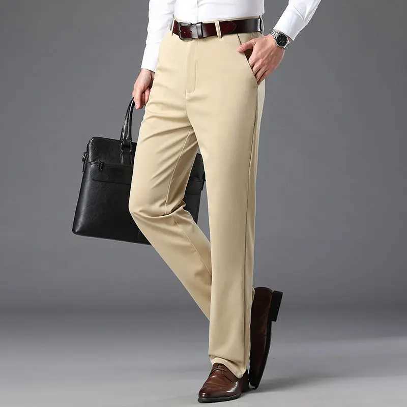 Fashion Men Business Suit Pants Korean Spring Summer Streetwear Male Clothes New Office Casual Solid Loose Straight Trousers 40 W250225