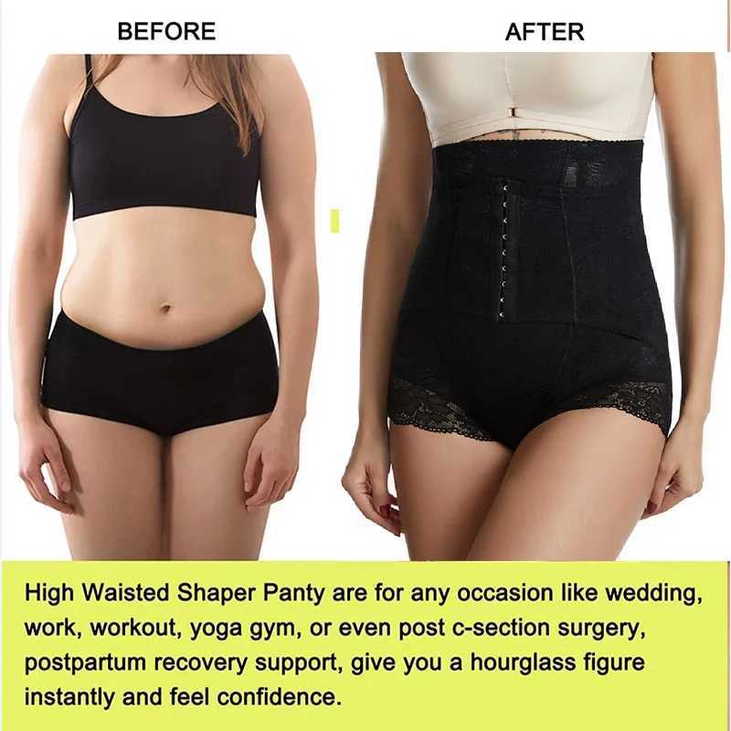 GUUDIA Tummy Control Panties Hooks Shapewear Briefs Waisted Back Take Off Easy Bathroom Body Shaper Elastic Sturdy Lace M250225