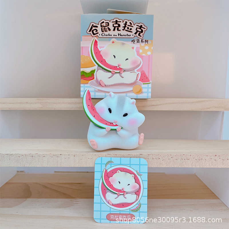 Plucked Clark foodie hamster blind box fantasy car ornament trendy figurine cute doll toy Free shipping Free shipping