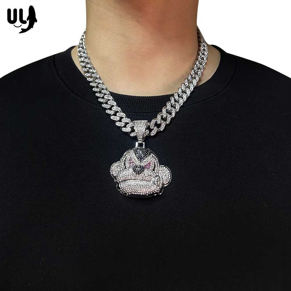 J Hip-hop Orangutan Cuban Necklace Monkey Pendant Cartoon Creative Rehinestone Big Sweater Out mi Chain Jewelry X250224