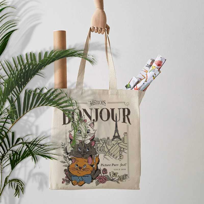Hello Aristotle pattern handbag foldable shopping bag holiday Eiffel Tower gift shoulder bag reusable supermarket bag Z250224