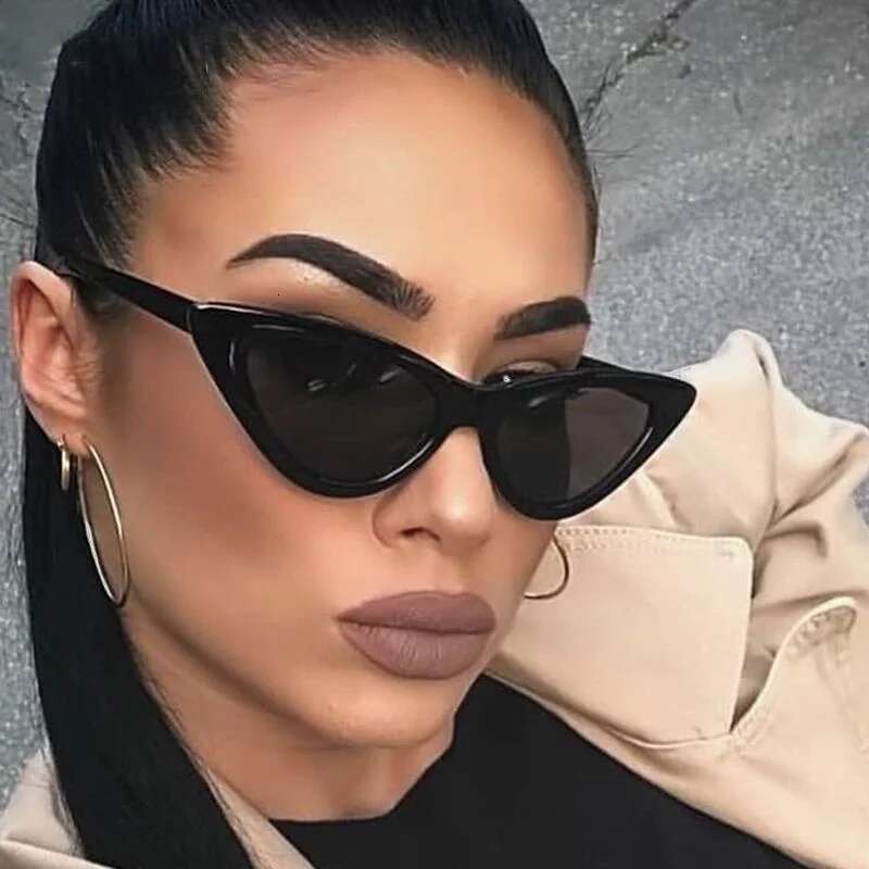 Vintage Triangle Cat Eye Women Sunglasses Personality PC Frame Resin Lens Travel Eyewear Fishing Riding Glasses Goggles