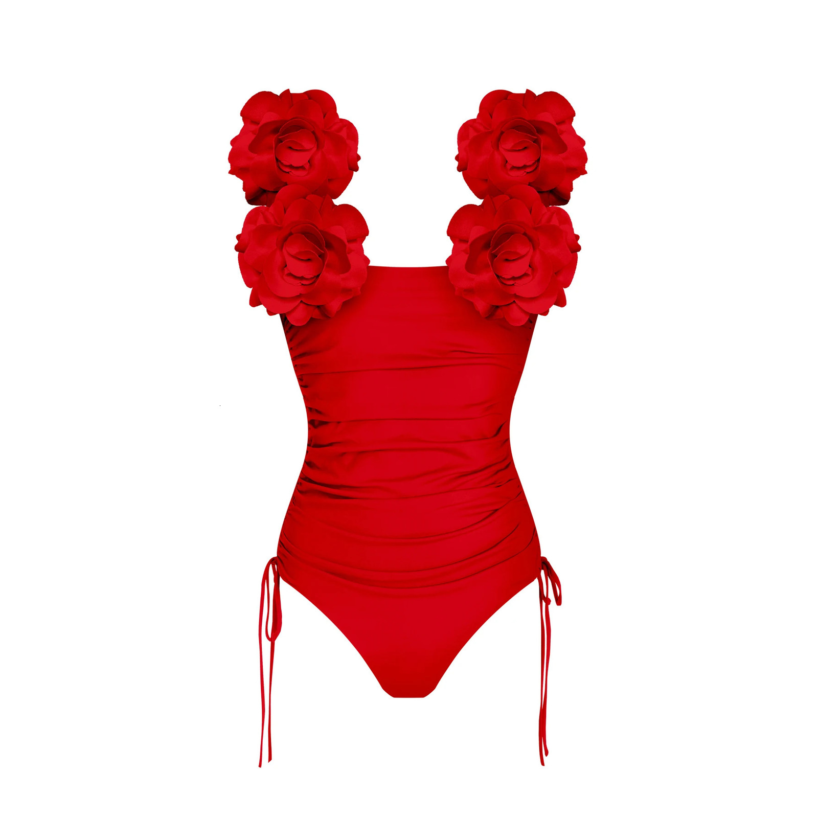 3D Flower Bikini Set Brazilian Biquini Low Waist Swimwear Push Up SwimSuit Women Solid Swimwear Sexy Beach Wear Female 250224