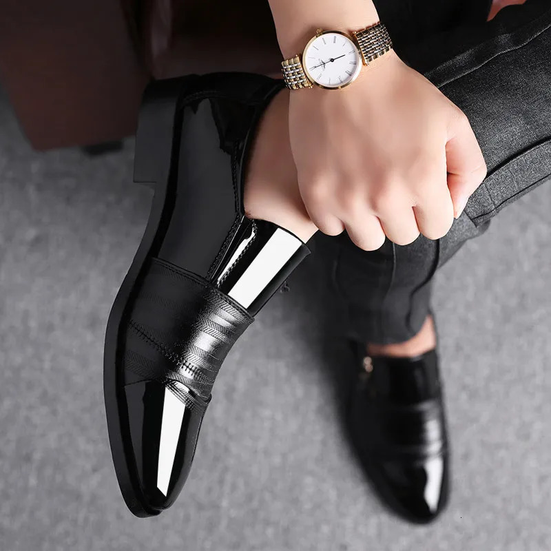 Large Size Men Casual Business Formal Leather Shoes Pointed Toe Men Shoes Slip on Casual Lazy Shoes for Men 250224