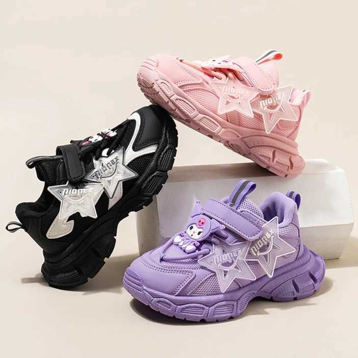 Kids Sneakers Girls Shoes 4 To 12 Years with Star Decoration Spring Platform PU Leather Cute Tennis Sneaker Girls Casual Shoes W250225