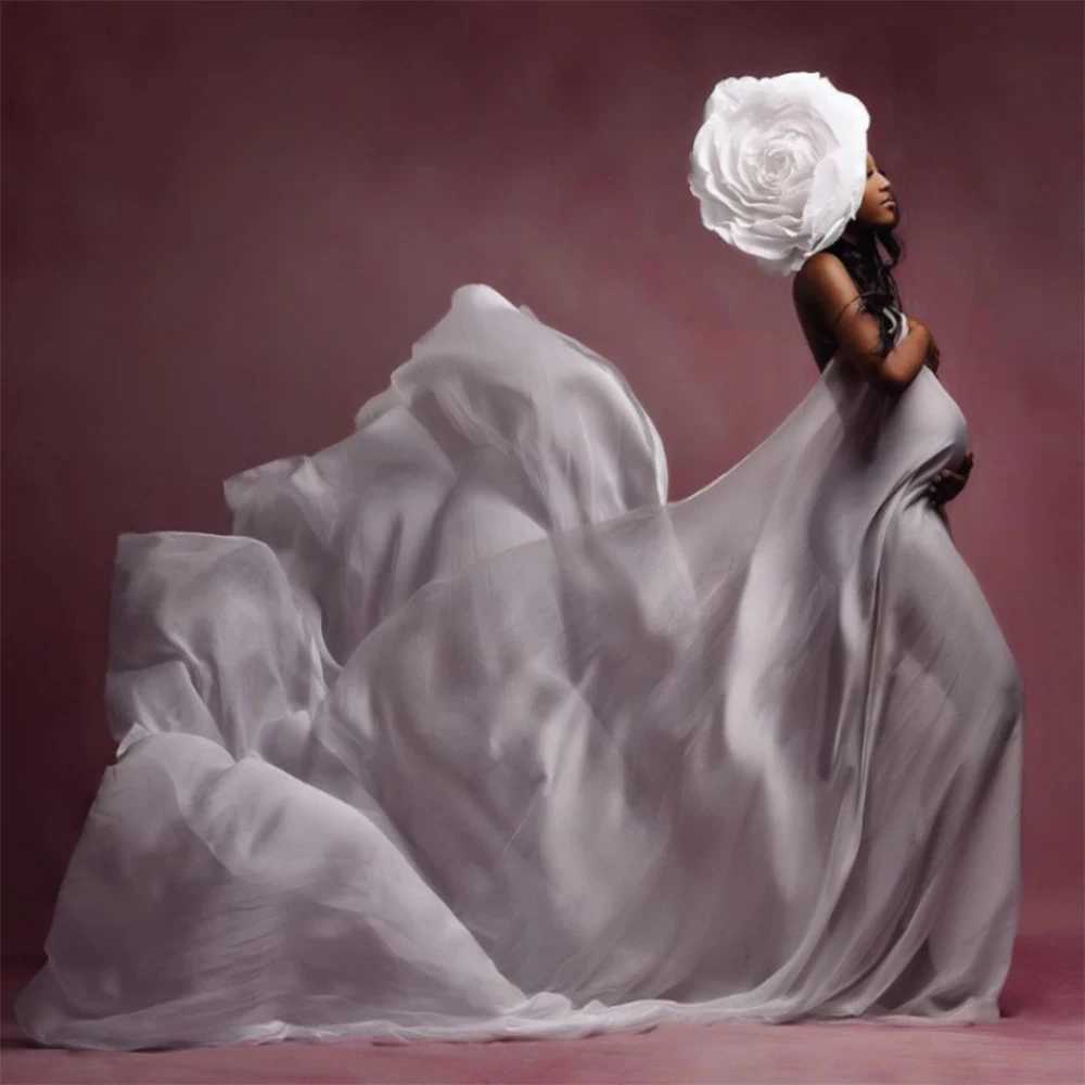 Pregnancy Silk Fabric Gown Maternity Photography Props Satin Cloth Solid Color Tossing Flowing DIY Woman Photo Shoot Accessories X250224