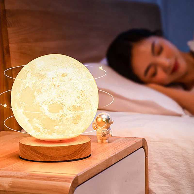 Creative 3D Moon Night Light 360 Rotating Moon Night Light for Home Office Room Touch Control 3 or 16 Color LED Desk Lamp Z250225