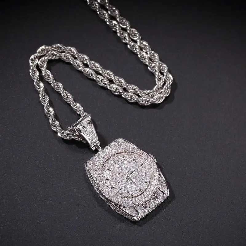 Exquisite Zircon ShAPe Pendant Necklace Men and Wen Trend Hip-Hop Rock Party Jewelry Gift AccESSories X250224