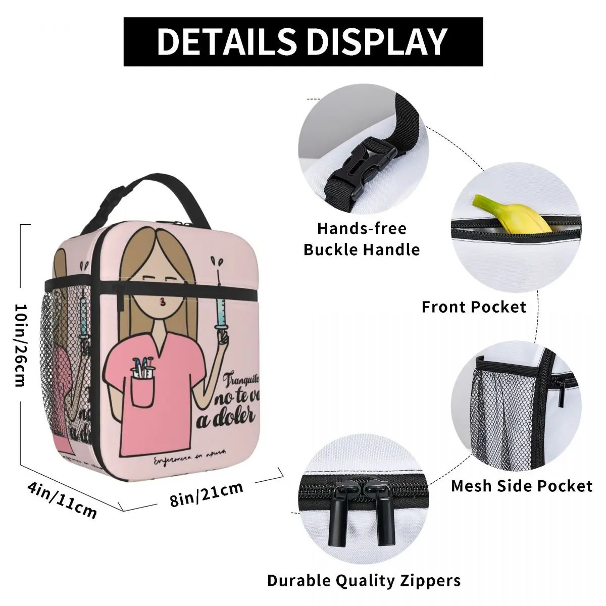Insulated Lunch Bags Cooler Bag Lunch Container Enfermera En Apuros Doctor Nurse Lunch Box Tote Food Handbags Picnic 250224