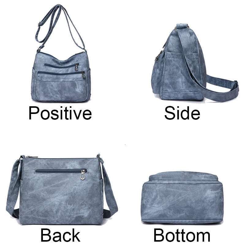 High Quality Shoulder For Women Multiple Pockets Solid Color Soft Leather Bags New Style4 Casual Crossbody Bag Sac A Main