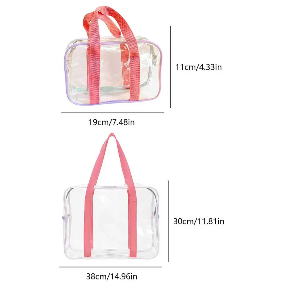 PVC Clear Toiletry Bag Travel Makeup Bag Large Capacity Cosmetic Bag Portable Cosmetic Pouch Waterproof Toiletry Carry Pouch 250221