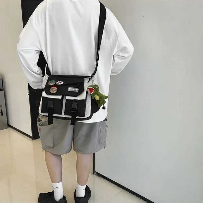 Harajuku Men Nylon Crossbody Bags for Women Messenger Bag Girls School Book Bags Youth Canvas Handbags Shoulder Bag Bags Z250225