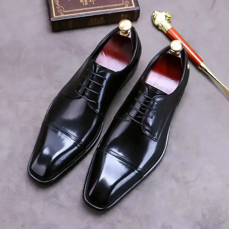 Business Formal Black Leather Shoes Men Fashion Casual Formal Shoes Classic Italian Formal Leather Casual Shoes 250224