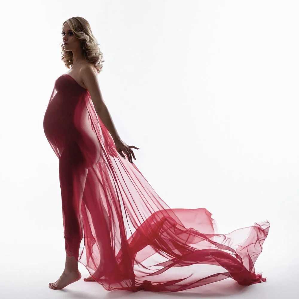 Soft Chiffon Fabric Maternity Photography Props Dress Studio Shooting Accessories Transparent Tulle Simple Modeling Fabric X250224