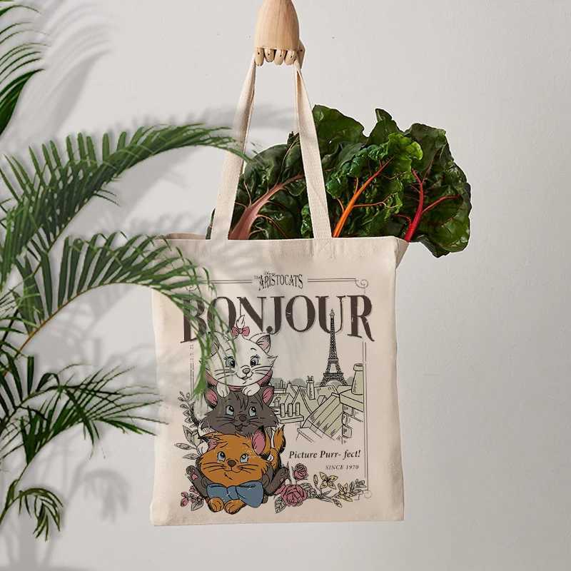 Hello Aristotle pattern handbag foldable shopping bag holiday Eiffel Tower gift shoulder bag reusable supermarket bag Z250224