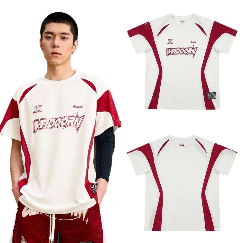 Summer motorcycle American basketball suit instant shooting quick drying T-shirt training sports breathable loose casual top