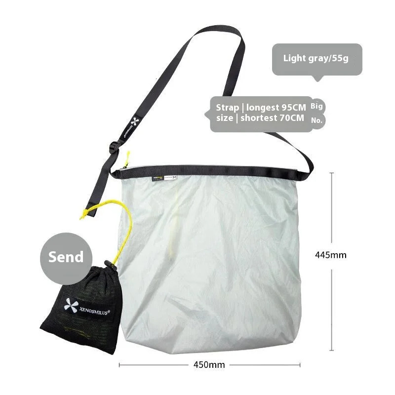 XENOSMILUS Waterproof and Folding Shopping Bag Ultra-Light Sling Shoulder Bag Single Shoulder Bag Outdoor Hiking Leisure Travel 250224