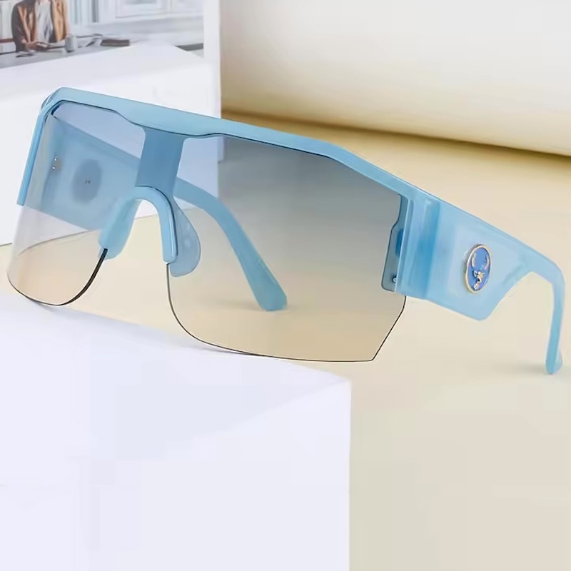 Steampunk Oversized Sunglasses Men One Piece Women Luxury Designer Steam Punk Eyewear Vintage Sun Glasses UV400 Retro Goggles Sport Rimless CB CAVALLO