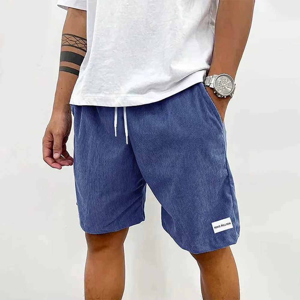 Men Corduroy Sweatpants Summer Beach Casual Shorts Mens Baggy Shorts Basketball Short Trousers Solid Color Sportswear MenT250224