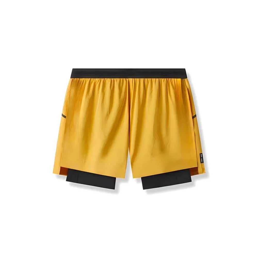 Mens Summer Quick Dry Breathable Sports Double-layer 2 in 1 Compression Shorts Man Running Gym Fitness Casual Jogger Short PantsT250224